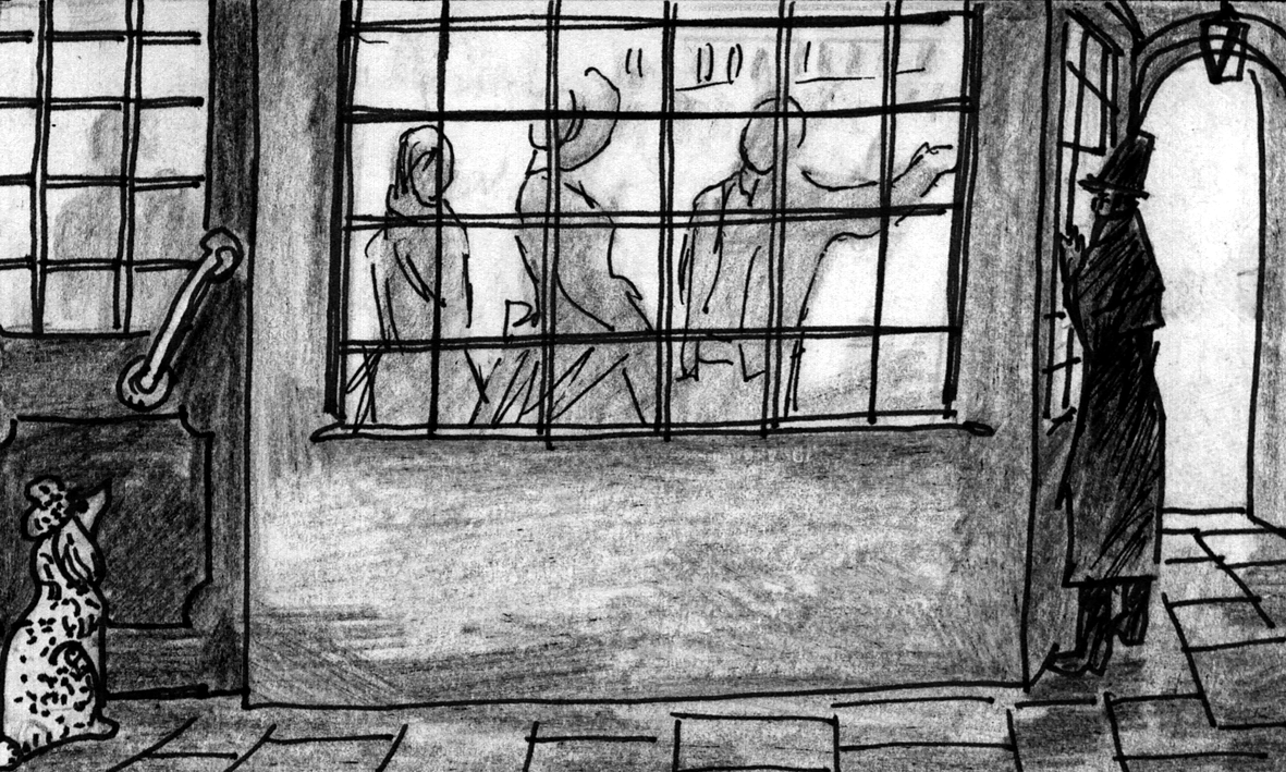 Poprishchin peers through window