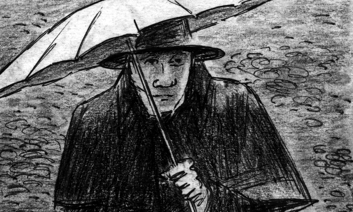 Camera shoots down on Poprishchin