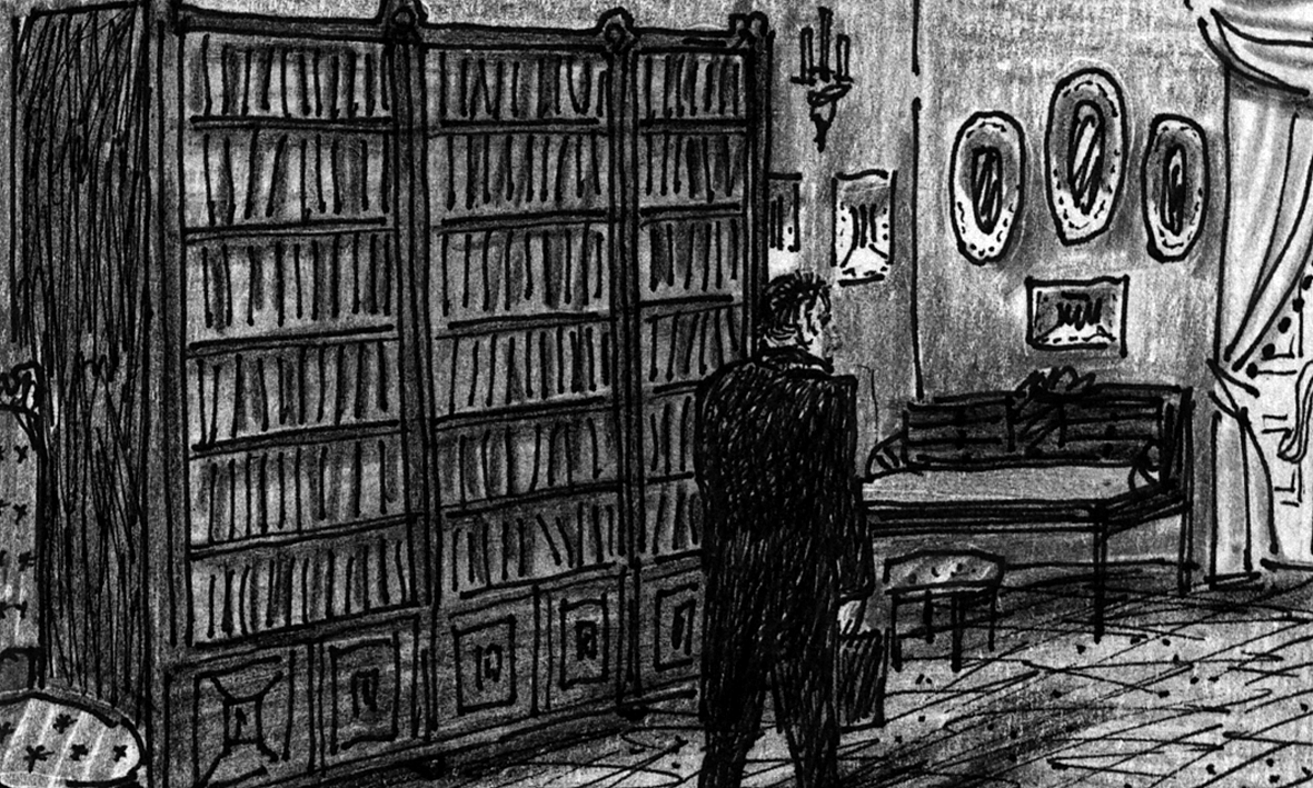 Poprishchin crosses to desk