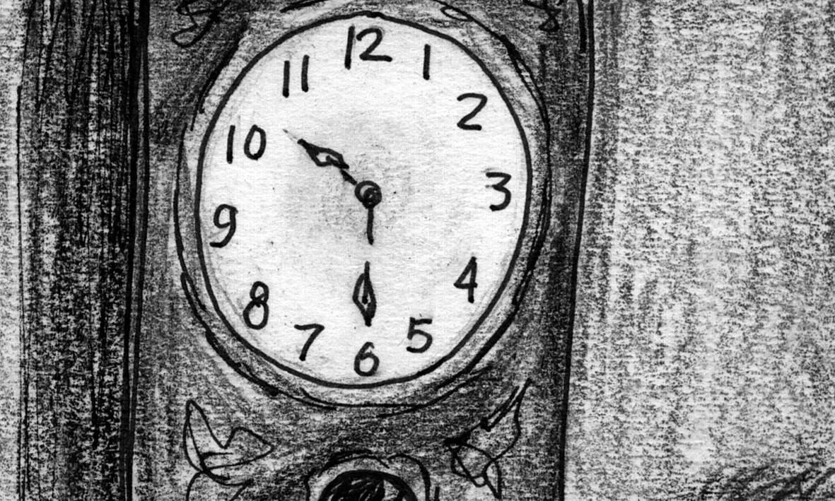 Grandfather clock reads 10:30
