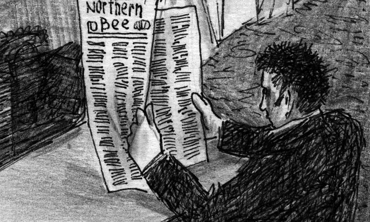 Poprishchin reads newspaper