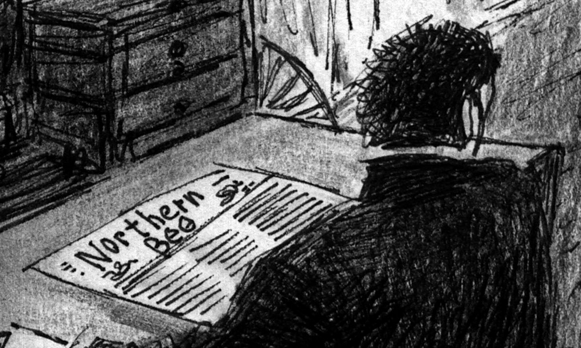 Poprishchin puts away newspaper