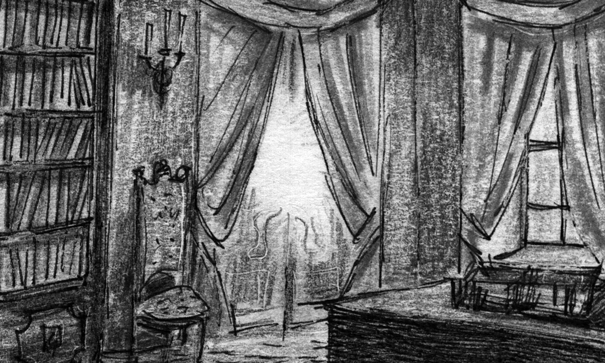 Light through opening door