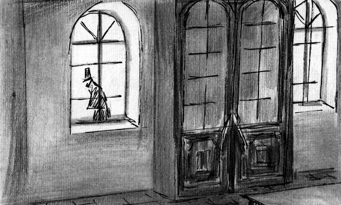 Poprishchin passes rear window