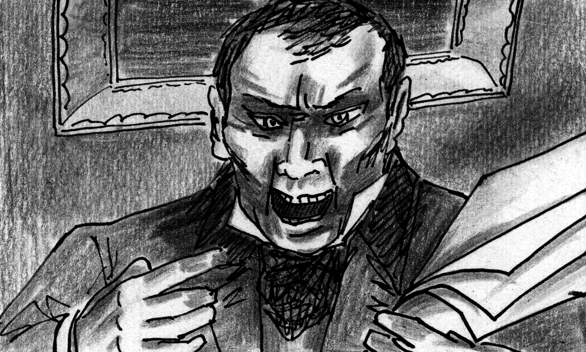 Poprishchin stunned in chair