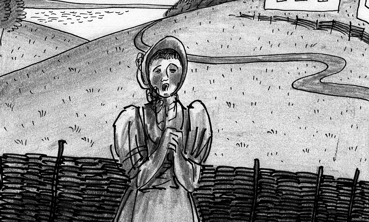 Cut to: Grusha begins to sing her soliloquy.