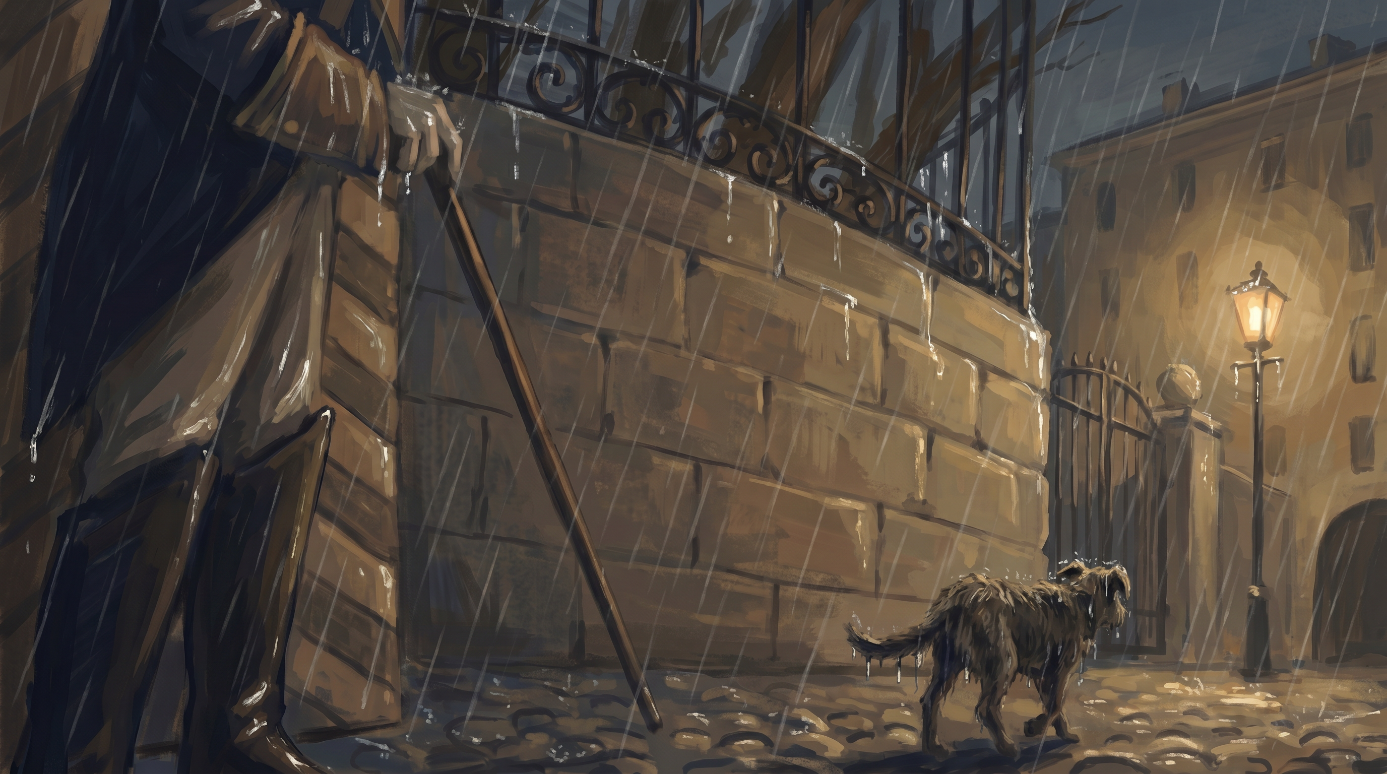 Mongrel walks away dejected