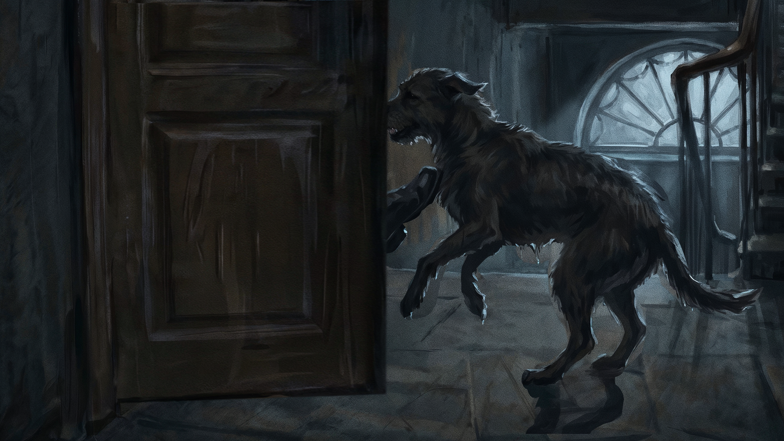 Man thwarts mongrel at door