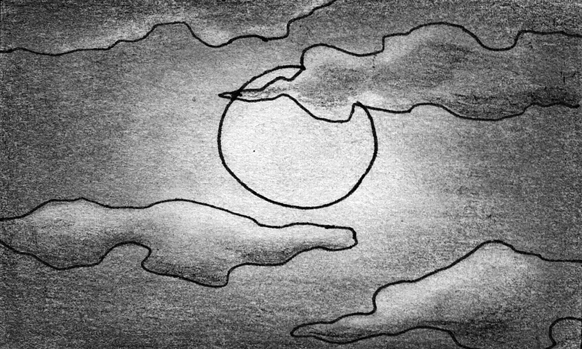 Moon and clouds