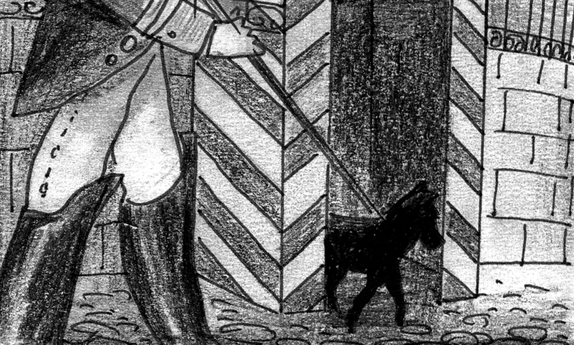 Policeman pushes mongrel from booth